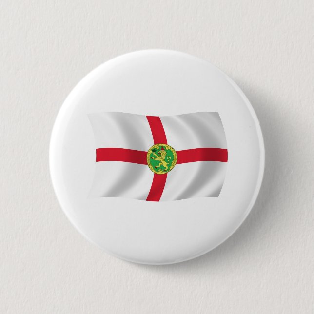 Flagge von Alderney Knopf Button (Vorderseite)