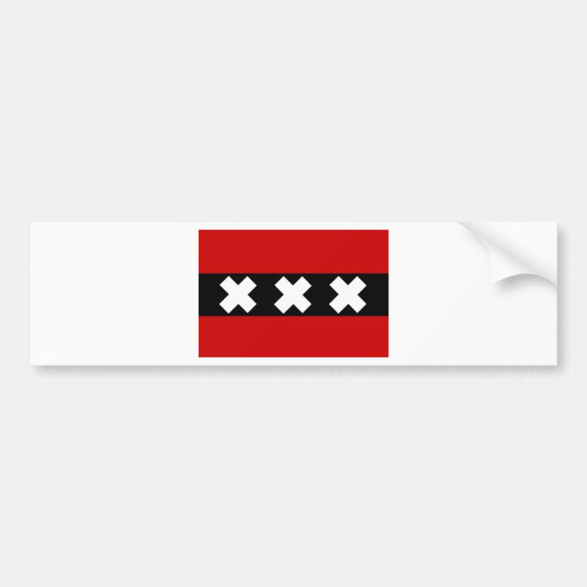 Flagge von Amsterdam Autoaufkleber (Vorne)