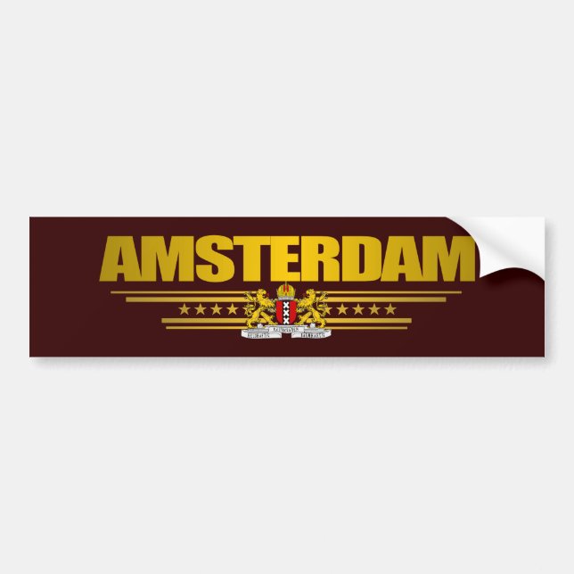 Flagge von Amsterdam Autoaufkleber (Vorne)
