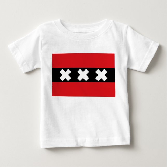 Flagge von Amsterdam Baby T-shirt (Vorderseite)