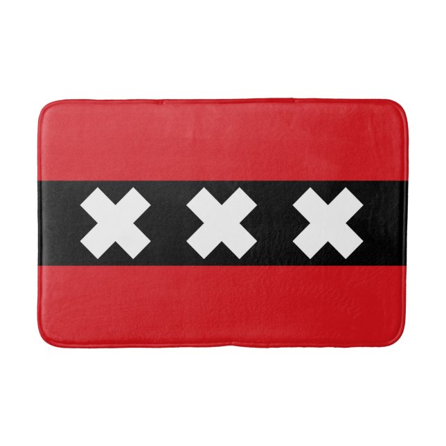 Flagge von Amsterdam Badematte (Vorderseite)