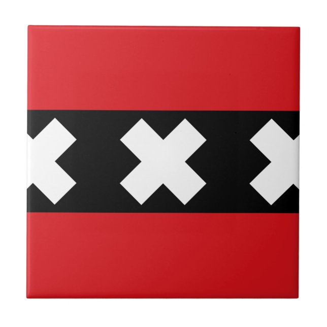 Flagge von Amsterdam Fliese (Vorderseite)