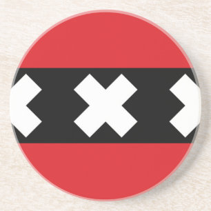 Flagge von Amsterdam Getränkeuntersetzer