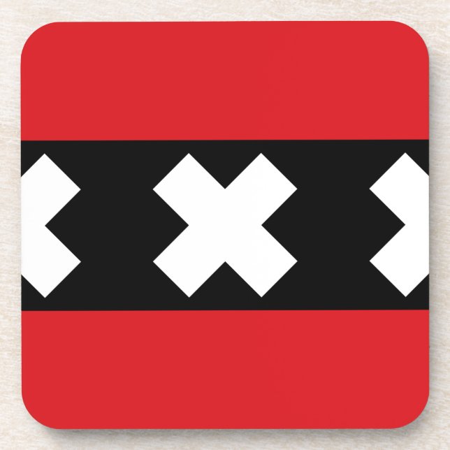 Flagge von Amsterdam Getränkeuntersetzer (Vorderseite)