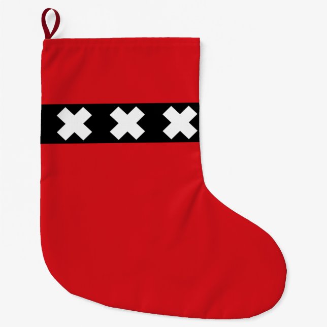 Flagge von Amsterdam Großer Weihnachtsstrumpf (Vorderseite)