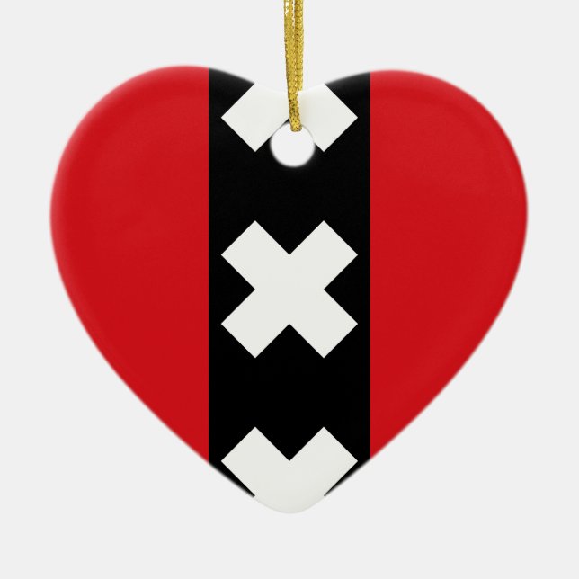 Flagge von Amsterdam Keramikornament (Vorne)