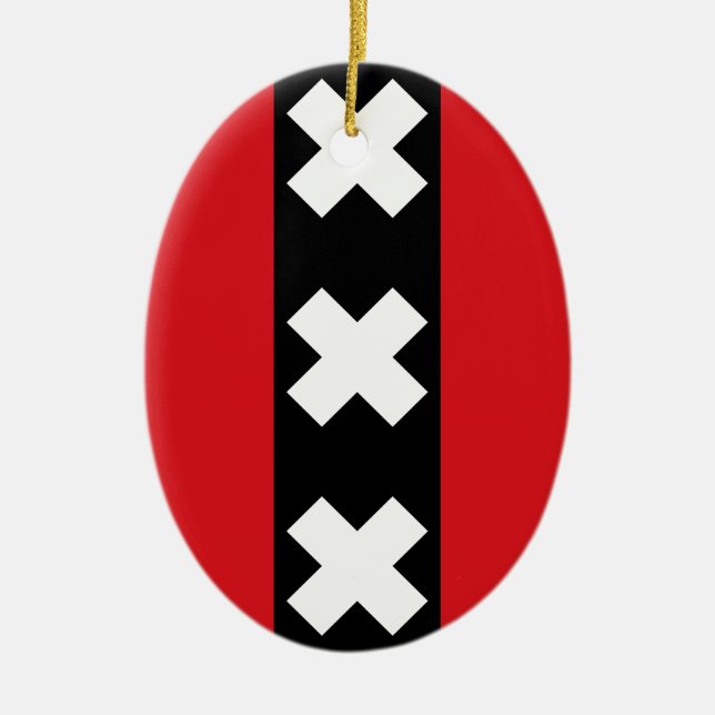 Flagge von Amsterdam Keramikornament (Vorne)