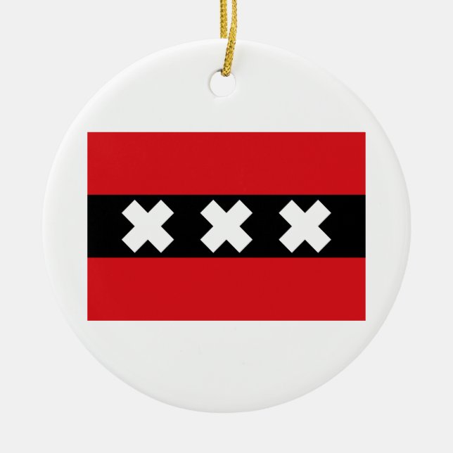 Flagge von Amsterdam Keramikornament (Vorne)