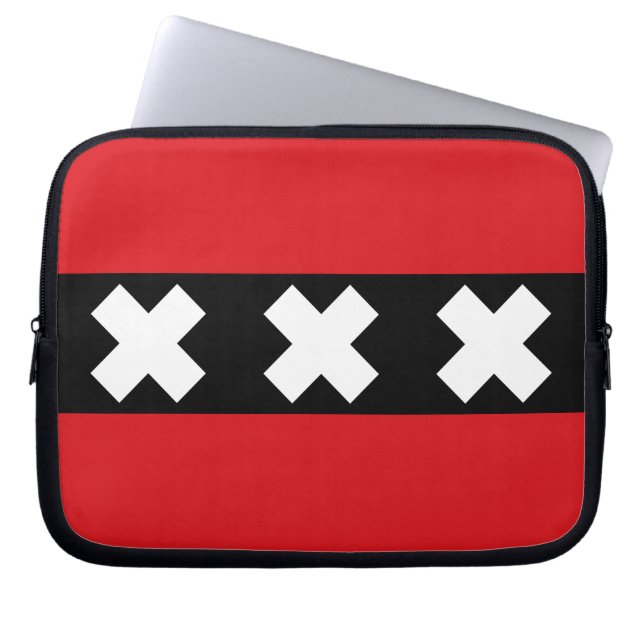 Flagge von Amsterdam Laptopschutzhülle (Vorderseite)