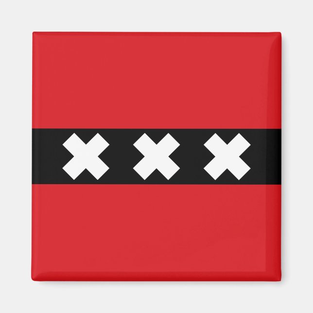 Flagge von Amsterdam Magnet (Vorne)