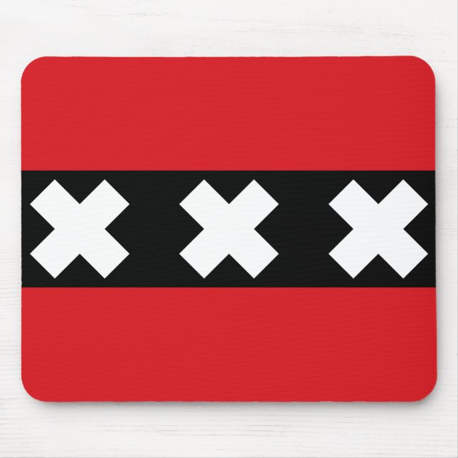 Flagge von Amsterdam Mousepad (Vorne)