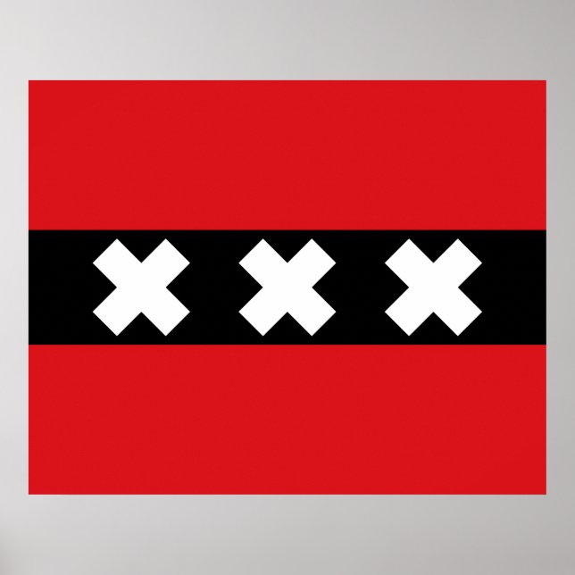 Flagge von Amsterdam Poster (Vorne)