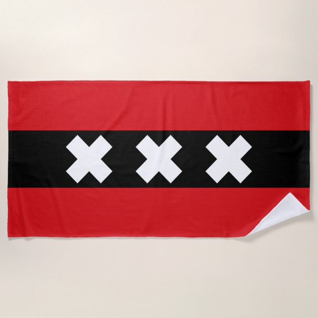 Flagge von Amsterdam Strandtuch (Vorderseite)