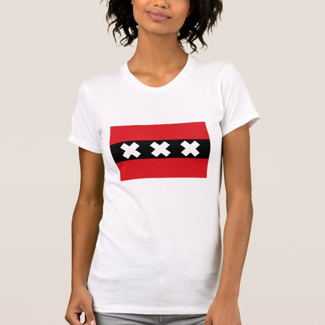 Flagge von Amsterdam T-Shirt (Vorderseite)