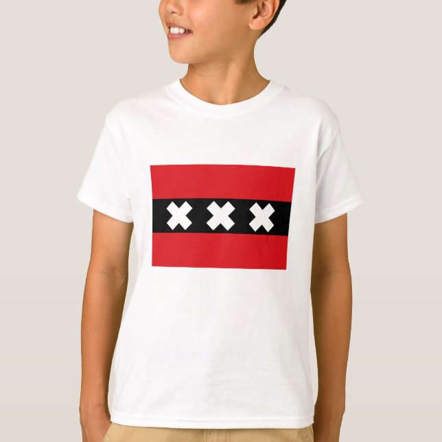 Flagge von Amsterdam T-Shirt (Vorderseite)