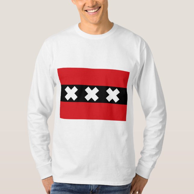 Flagge von Amsterdam T-Shirt (Vorderseite)