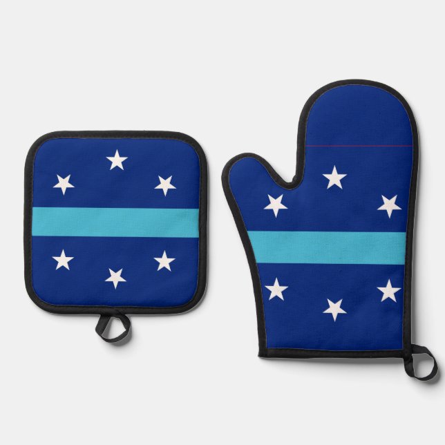 Flagge von Anaheim, Kalifornien Ofenhandschuh & Topflappen-Set (Vorderseite)