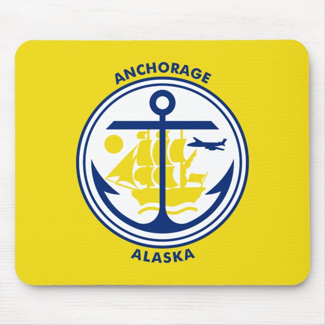 Flagge von Anchorage, Alaska-Mauspad Mousepad (Vorne)