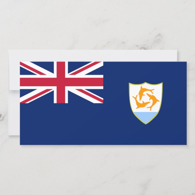 Flagge von Anguilla (Karibik) Karte (Vorderseite)