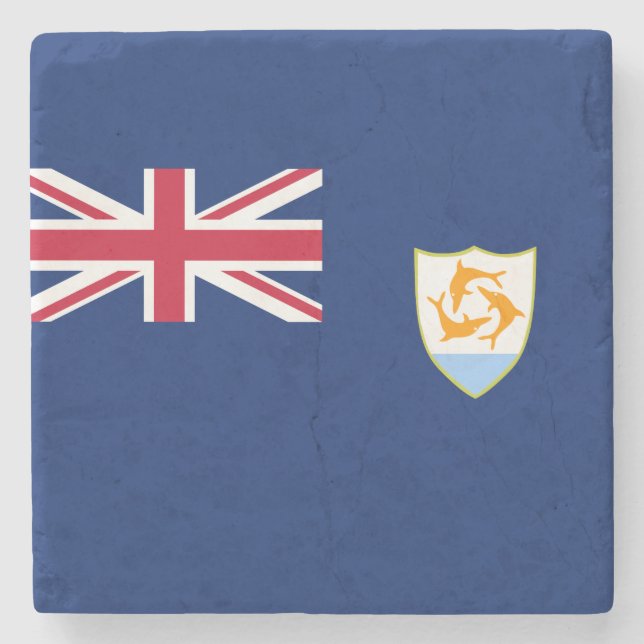 Flagge von Anguilla (Karibik) Steinuntersetzer (Vorderseite)