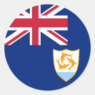 Flagge von Anguilla Runder Aufkleber