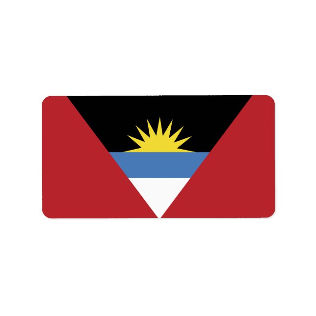 Flagge von Antigua und Barbuda Adressaufkleber (Vorne)