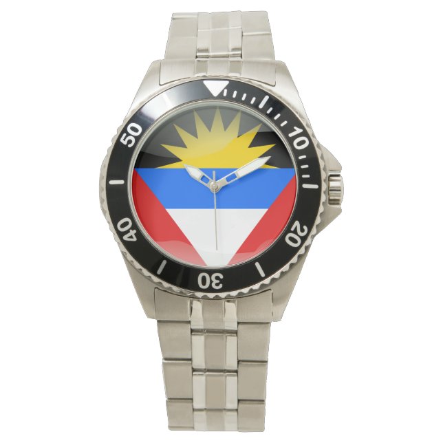 Flagge von Antigua und Barbuda Armbanduhr (Vorderseite)