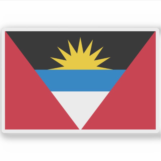 Flagge von Antigua und Barbuda Aufkleber (Vorderseite)