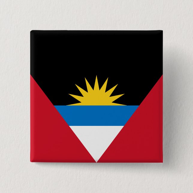 Flagge von Antigua und Barbuda Button (Vorderseite)