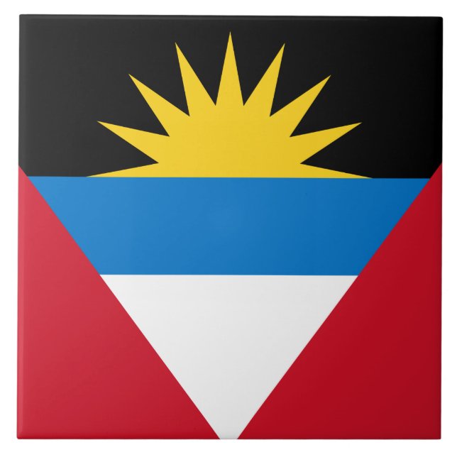 Flagge von Antigua und Barbuda Fliese (Vorderseite)