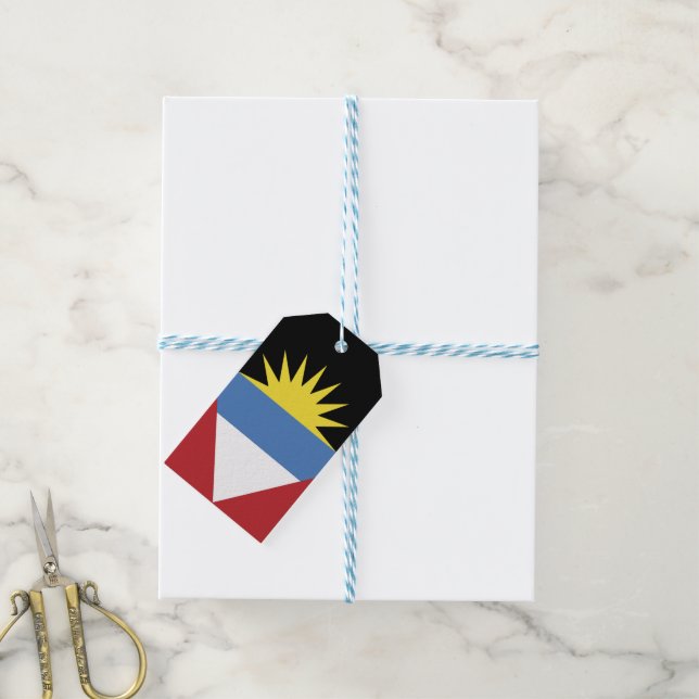 Flagge von Antigua und Barbuda Geschenkanhänger (Mit Garn)