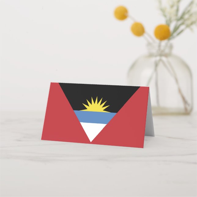 Flagge von Antigua und Barbuda Platzkarte (Vorderseite)