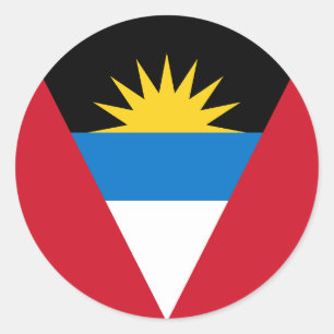 Flagge von Antigua und Barbuda Runder Aufkleber