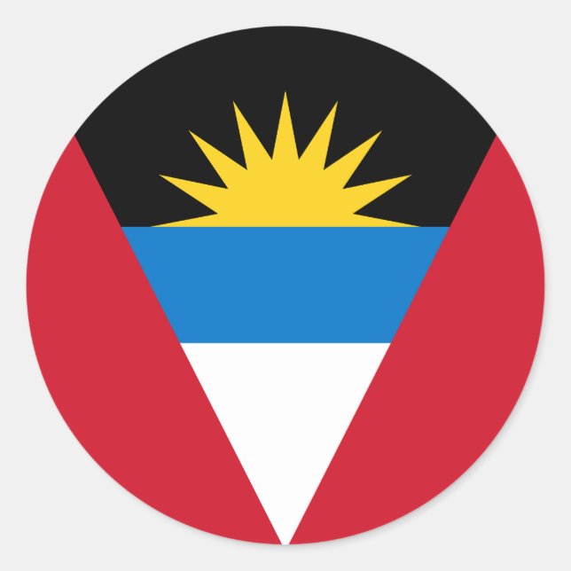 Flagge von Antigua und Barbuda Runder Aufkleber (Vorderseite)