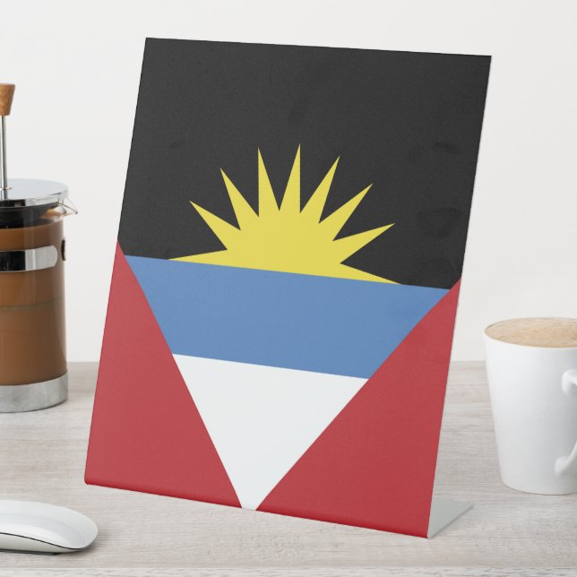 Flagge von Antigua und Barbuda Sockelschild (In Situ)
