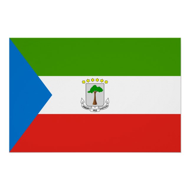 Flagge von Äquatorialguinea Poster (Vorderseite)
