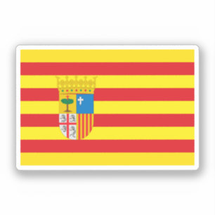 Flagge von Aragón (autonome Gemeinschaft) Spanien Aufkleber