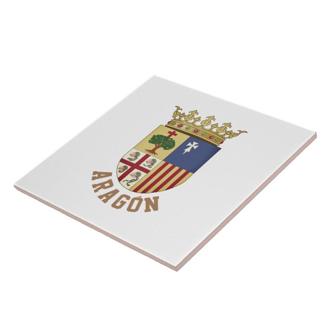 Flagge von Aragón (autonome Gemeinschaft) Spanien Fliese (Seite)