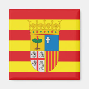 Flagge von Aragón (autonome Gemeinschaft) Spanien Magnet