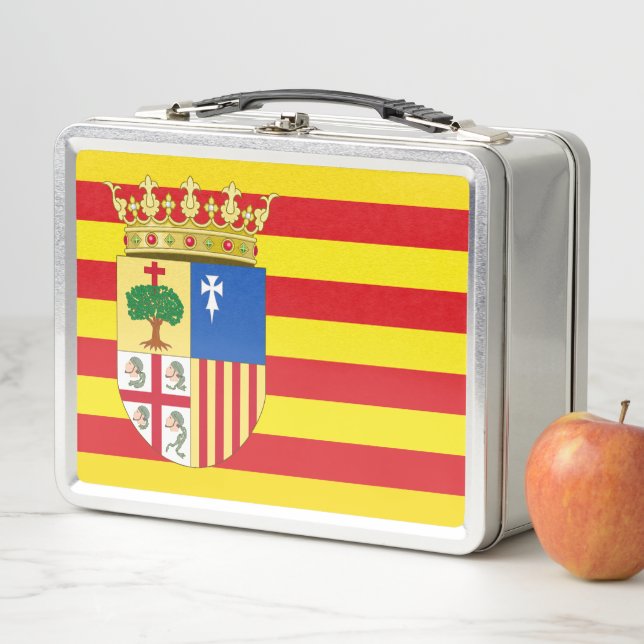 Flagge von Aragón (autonome Gemeinschaft) Spanien Metall Brotdose (Beispiel)