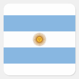 Flagge von Argentinien- - Banderade Argentinien Quadratischer Aufkleber