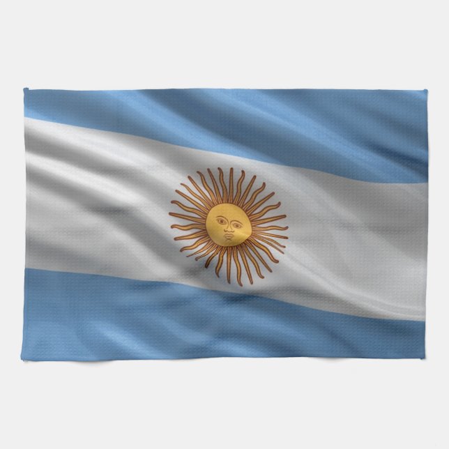 Flagge von Argentinien Küchentuch (Horizontal)
