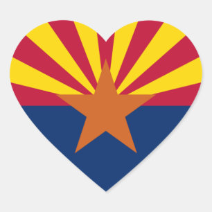 Flagge von Arizona Herz-Aufkleber