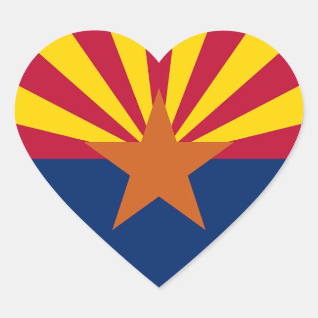 Flagge von Arizona Herz-Aufkleber (Vorderseite)