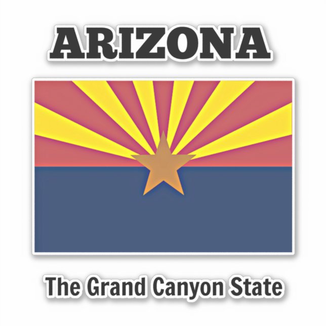 Flagge von Arizona mit Staat-Motto Aufkleber (Vorderseite)