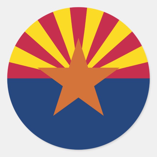 Flagge von Arizona Runder Aufkleber (Vorderseite)