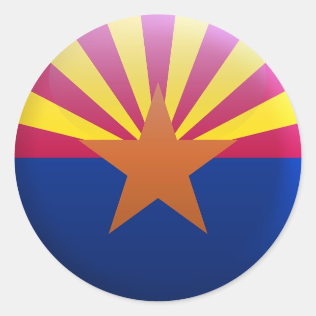 Flagge von Arizona Runder Aufkleber (Vorderseite)