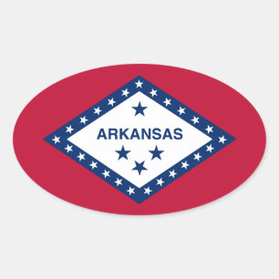 Flagge von Arkansas Ovaler Aufkleber