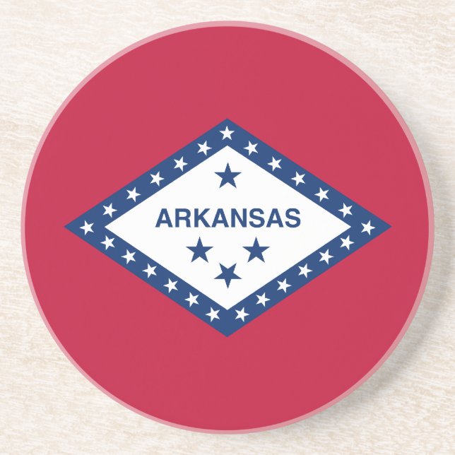Flagge von Arkansas Sandstein Untersetzer (Vorne)