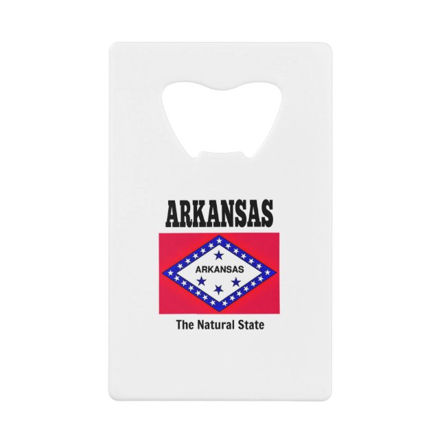 Flagge von Arkansas und Motto Geldbeutel Flaschenöffner (Vorderseite)
